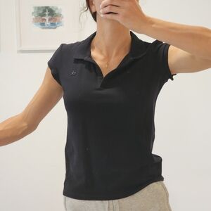 Calvin klein black vneck polo size S